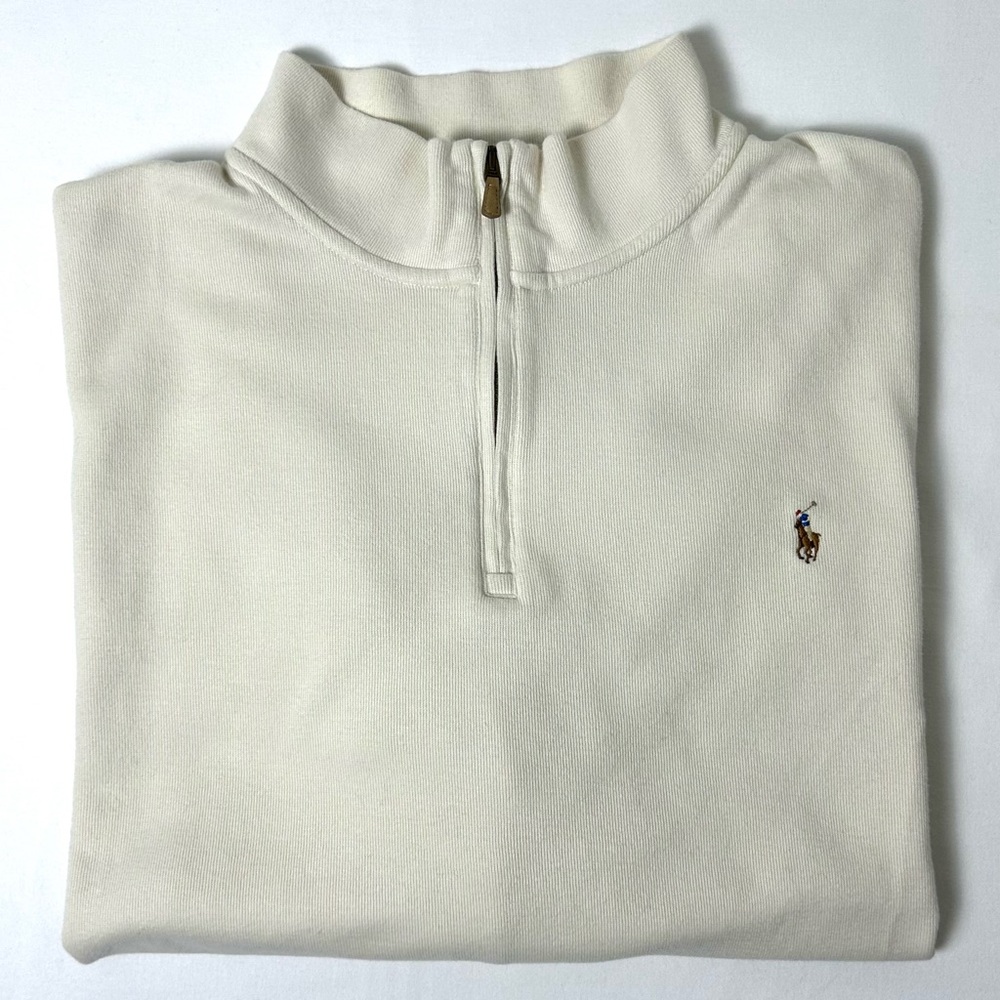 Polo Ralph Lauren Estate Rib Half-Zip Pullover - Parchment Cream